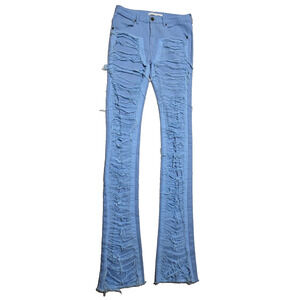 Kloud9 super stacked Jeans size 34''/46" Length color light blue Long.